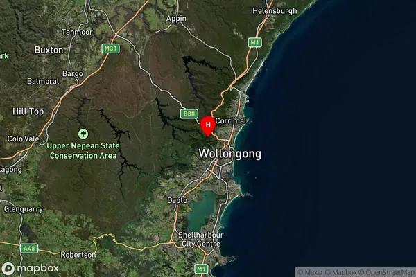 Mount Keira,New South Wales Satellite Map