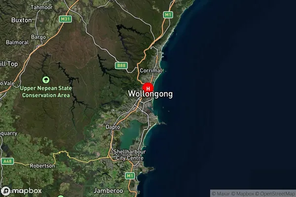 Wollongong Dc,New South Wales Satellite Map