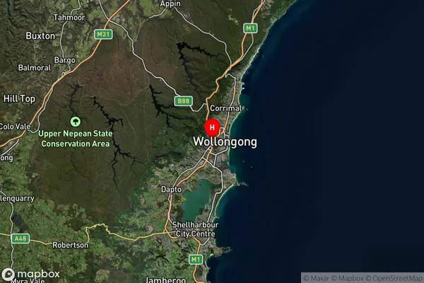 Wollongong West,New South Wales Satellite Map