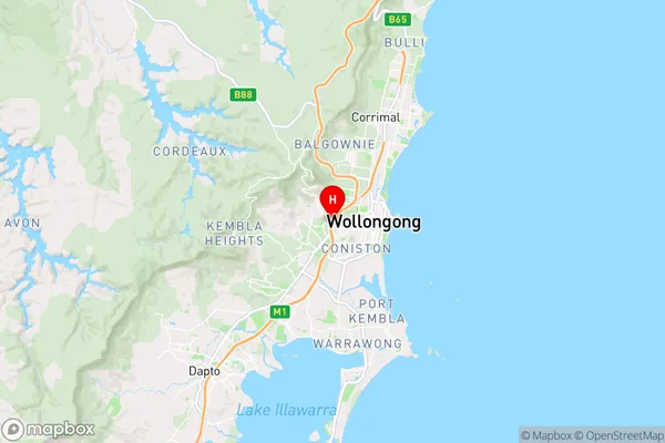 Wollongong West,New South Wales Area Map