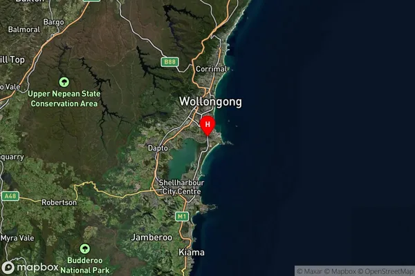 Warrawong,New South Wales Satellite Map