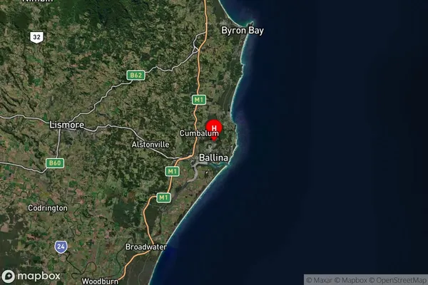 Ballina Dc,New South Wales Satellite Map