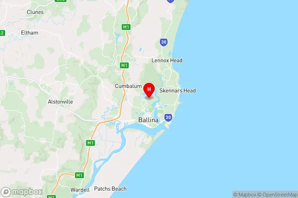 Ballina Dc,New South Wales Area Map