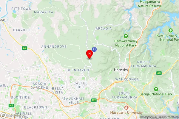 Dural Dc,New South Wales Area Map