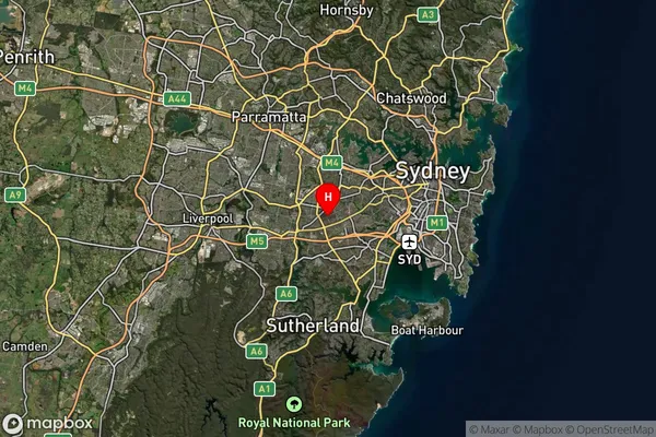 Lakemba Dc,New South Wales Satellite Map