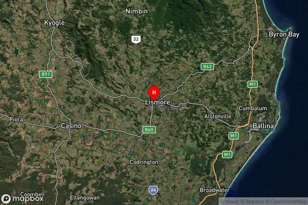 Lismore Dc,New South Wales Satellite Map
