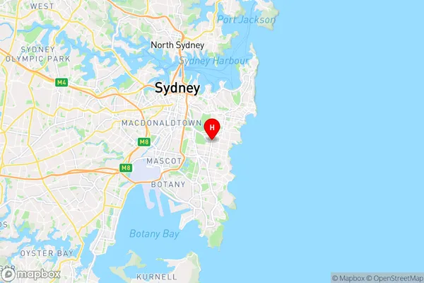 Randwick Dc,New South Wales Area Map