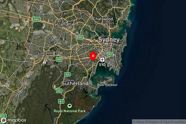 Rockdale Dc,New South Wales Satellite Map