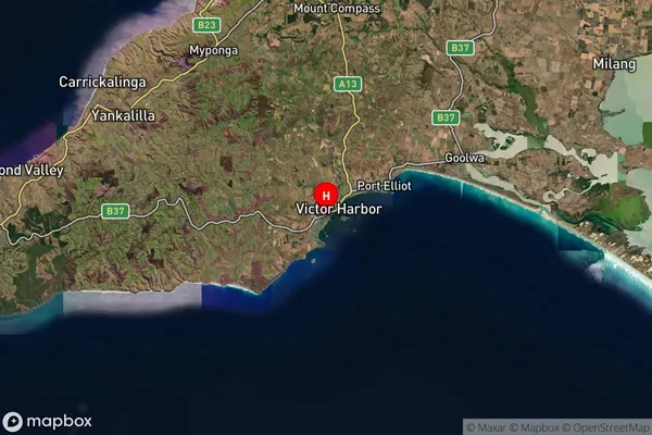 Victor Harbor Central,South Australia Satellite Map