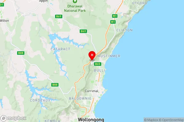 Bulli Tops,New South Wales Area Map