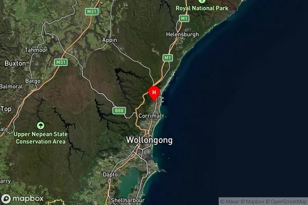 Woonona,New South Wales Satellite Map