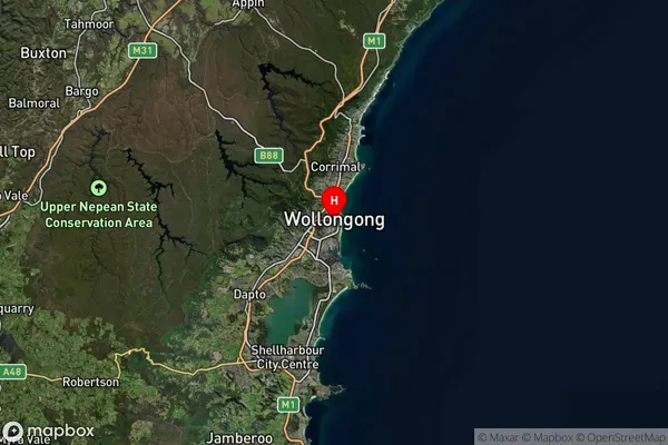 Wollongong,New South Wales Satellite Map