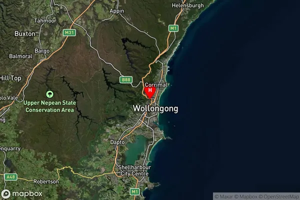 University Of Wollongong,New South Wales Satellite Map