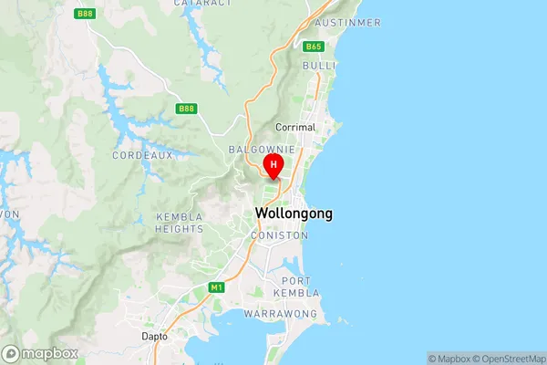 University Of Wollongong,New South Wales Area Map