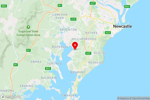 Warners Bay,New South Wales Area Map