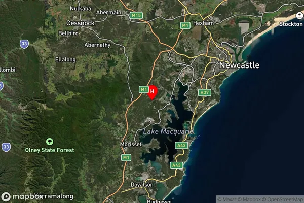 Awaba,New South Wales Satellite Map