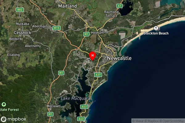 Cardiff,New South Wales Satellite Map