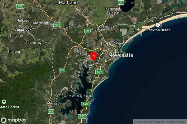 Cardiff South,New South Wales Satellite Map