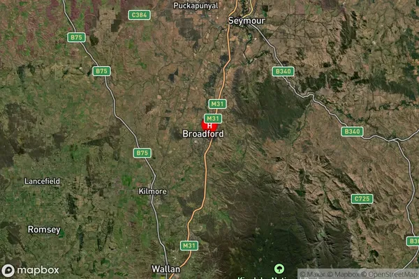 Clonbinane,Victoria Satellite Map