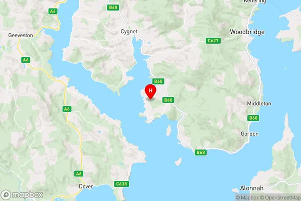 Huon Island,Tasmania Area Map