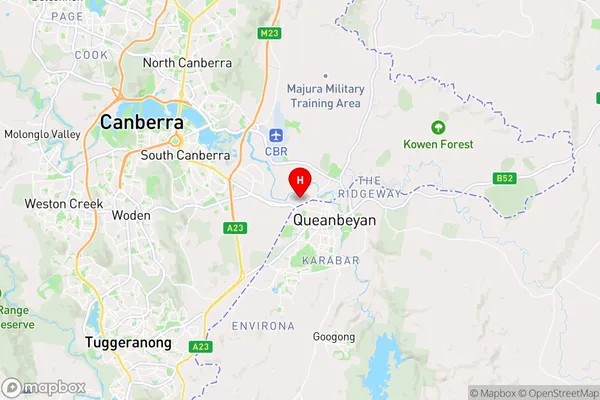 Kowen,Australian Capital Territory Area Map