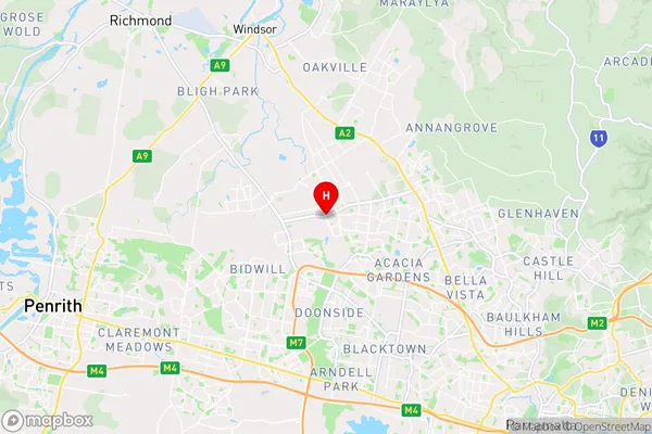 Tallawong,New South Wales Area Map