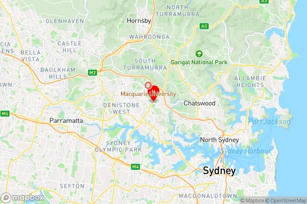 North Ryde,New South Wales Area Map