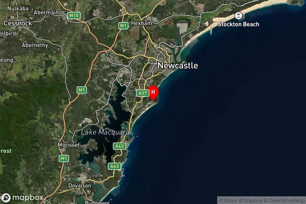 Redhead,New South Wales Satellite Map