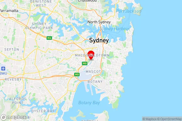 Alexandria,New South Wales Area Map