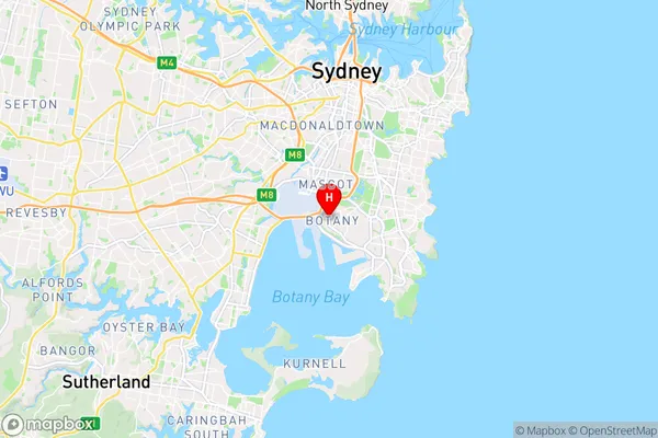 Botany,New South Wales Area Map