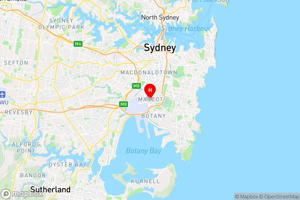 Mascot,New South Wales Area Map