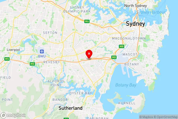 Kingsgrove,New South Wales Area Map