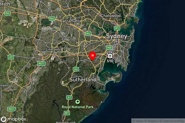 Hurstville Bc,New South Wales Satellite Map