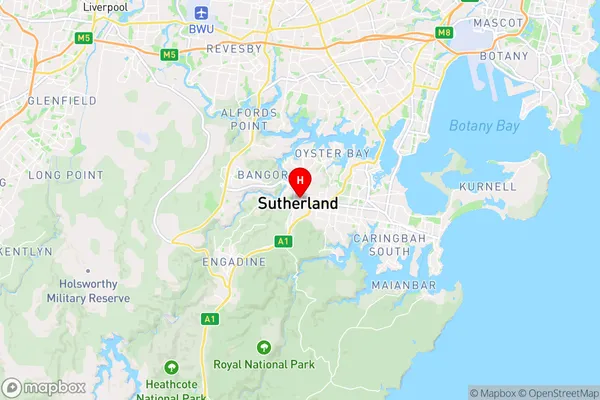 Sutherland,New South Wales Area Map