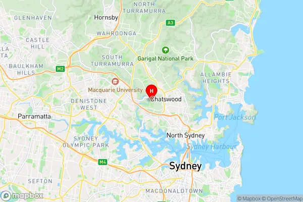 West Chatswood,New South Wales Area Map