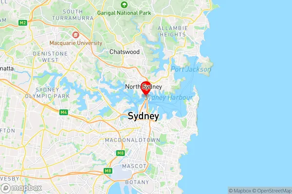 Milsons Point,New South Wales Area Map