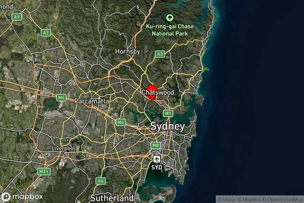 Lane Cove,New South Wales Satellite Map