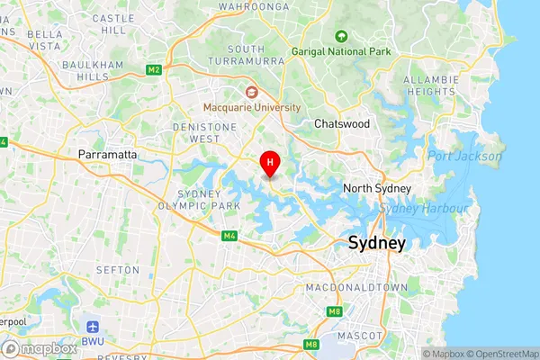 Gladesville,New South Wales Area Map