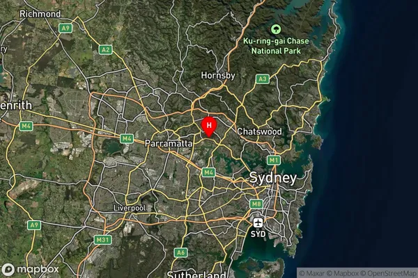 West Ryde,New South Wales Satellite Map