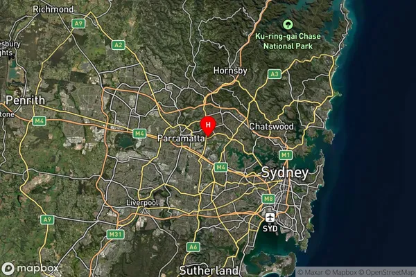 Ermington,New South Wales Satellite Map