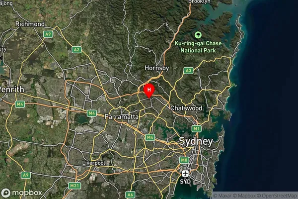 Epping,New South Wales Satellite Map