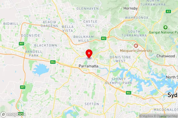 North Parramatta,New South Wales Area Map