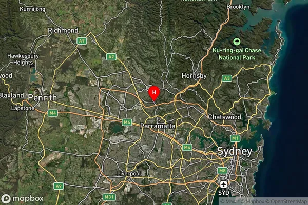 Baulkham Hills,New South Wales Satellite Map