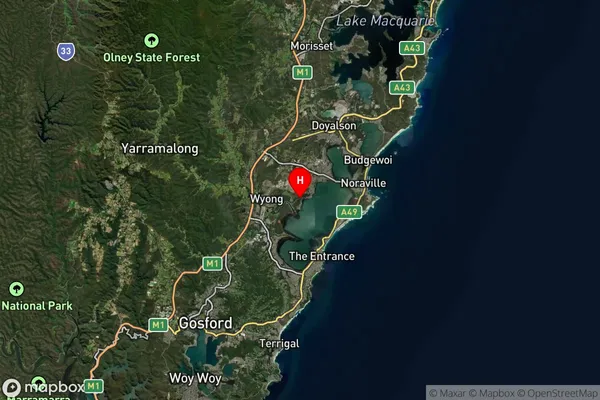 Tuggerawong,New South Wales Satellite Map