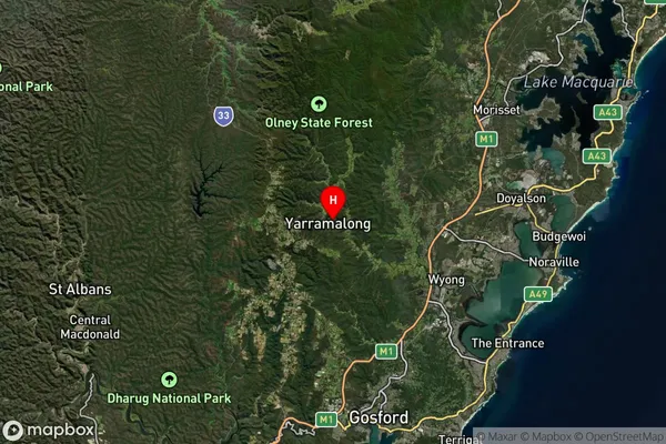 Yarramalong,New South Wales Satellite Map