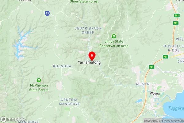 Yarramalong,New South Wales Area Map