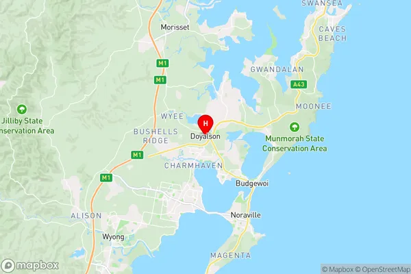 Doyalson,New South Wales Area Map