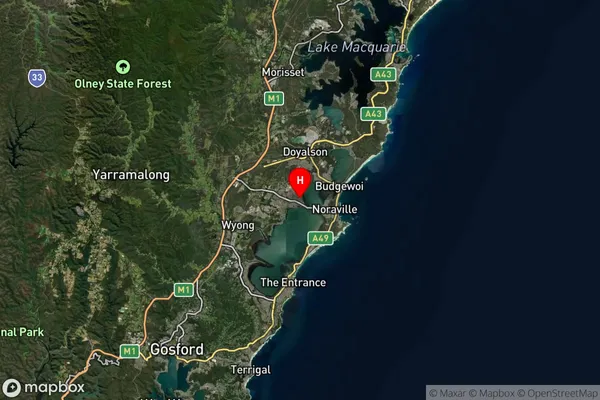 Gorokan,New South Wales Satellite Map