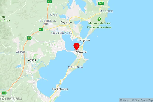 Toukley,New South Wales Area Map