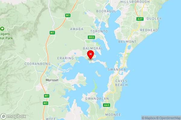 Wangi Wangi,New South Wales Area Map